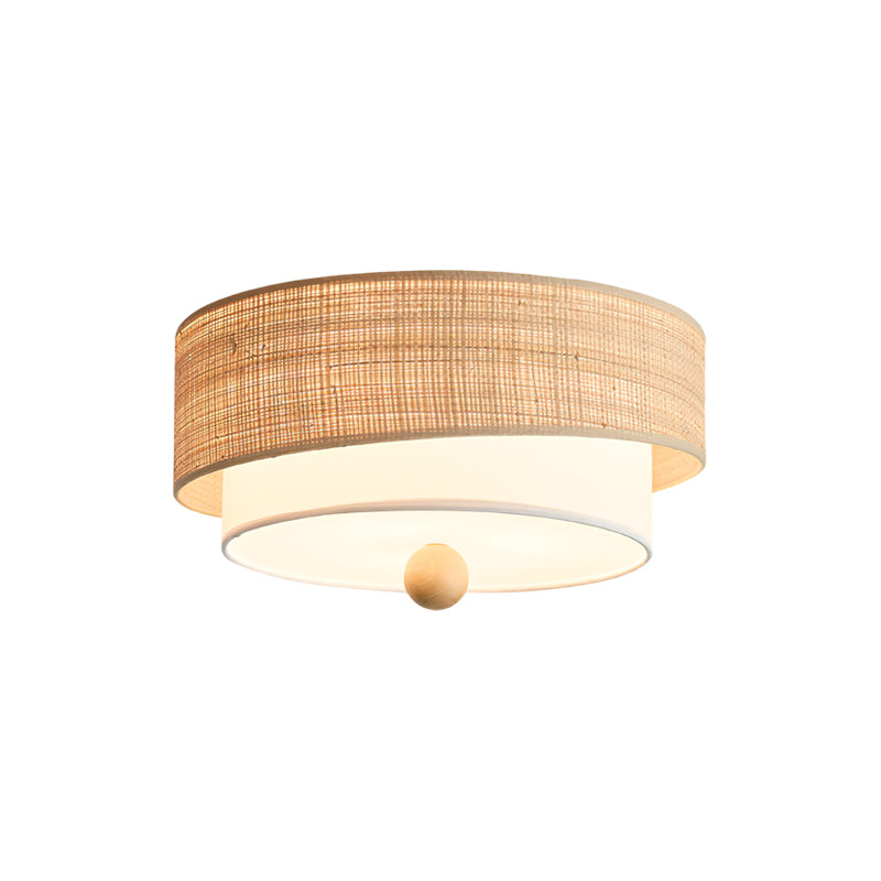 The Amara Drum Flush Mount in a minimalist interior design.