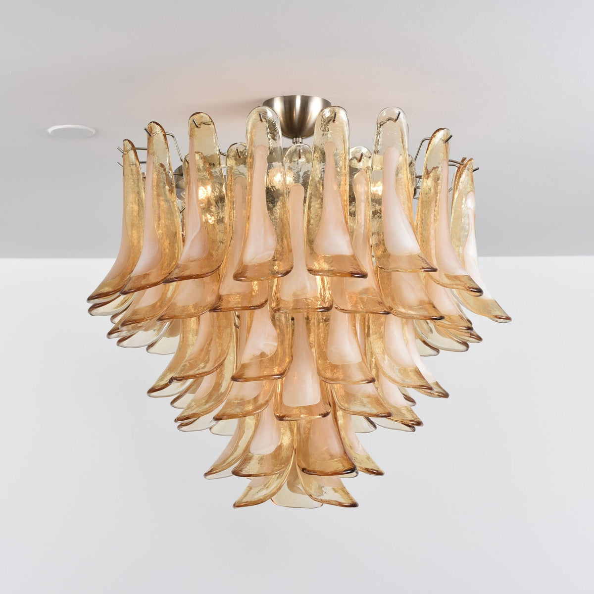 Talelia Plafonnier Ambre Pétale Verre Superposé Vintage