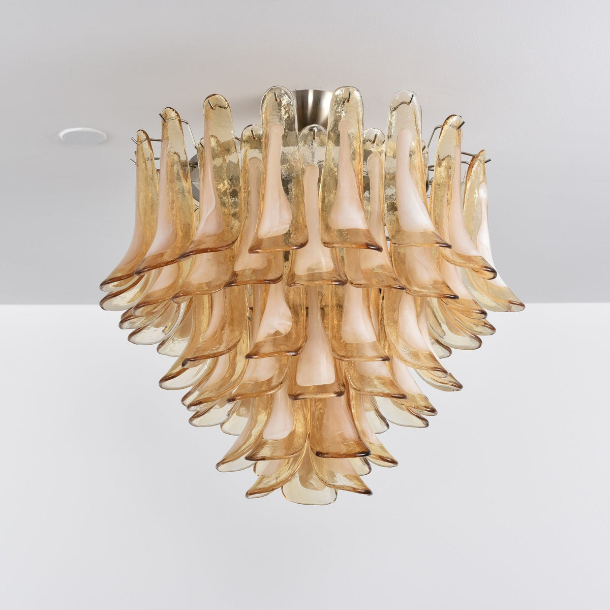 Talelia Plafonnier Ambre Pétale Verre Superposé Vintage