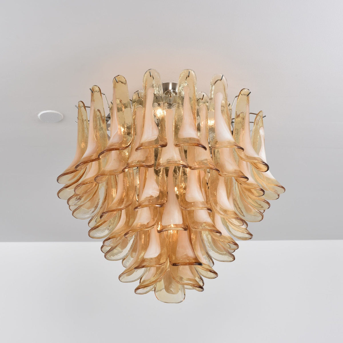 Talelia Plafonnier Ambre Pétale Verre Superposé Vintage