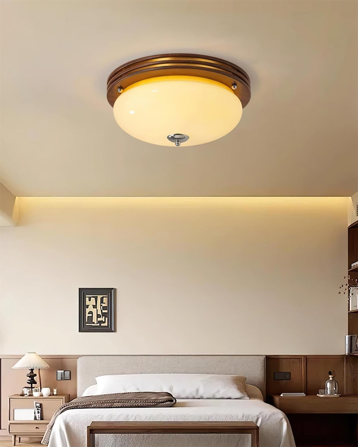 Povio Glass Flush Mount Ceiling Light-Neutral Decor