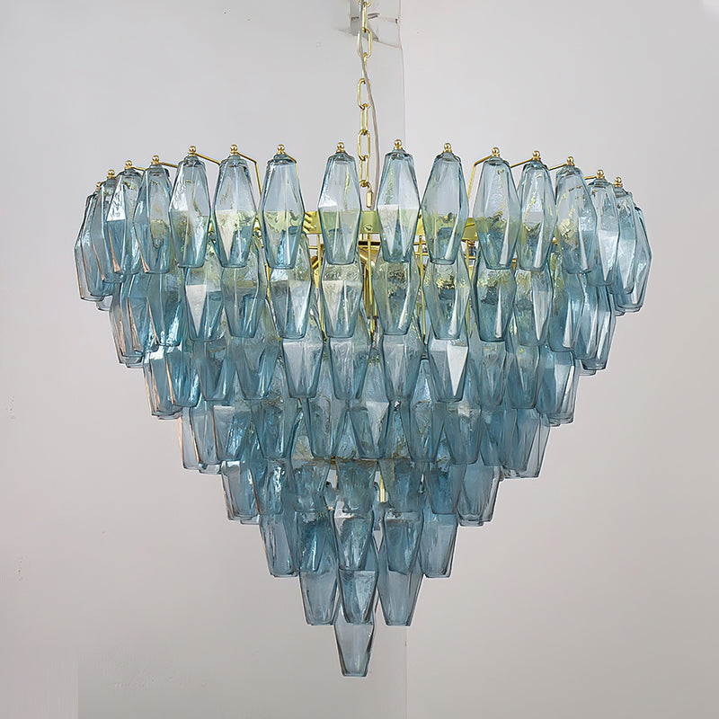 Ametista Chandelier with green glass, showing color saturation.