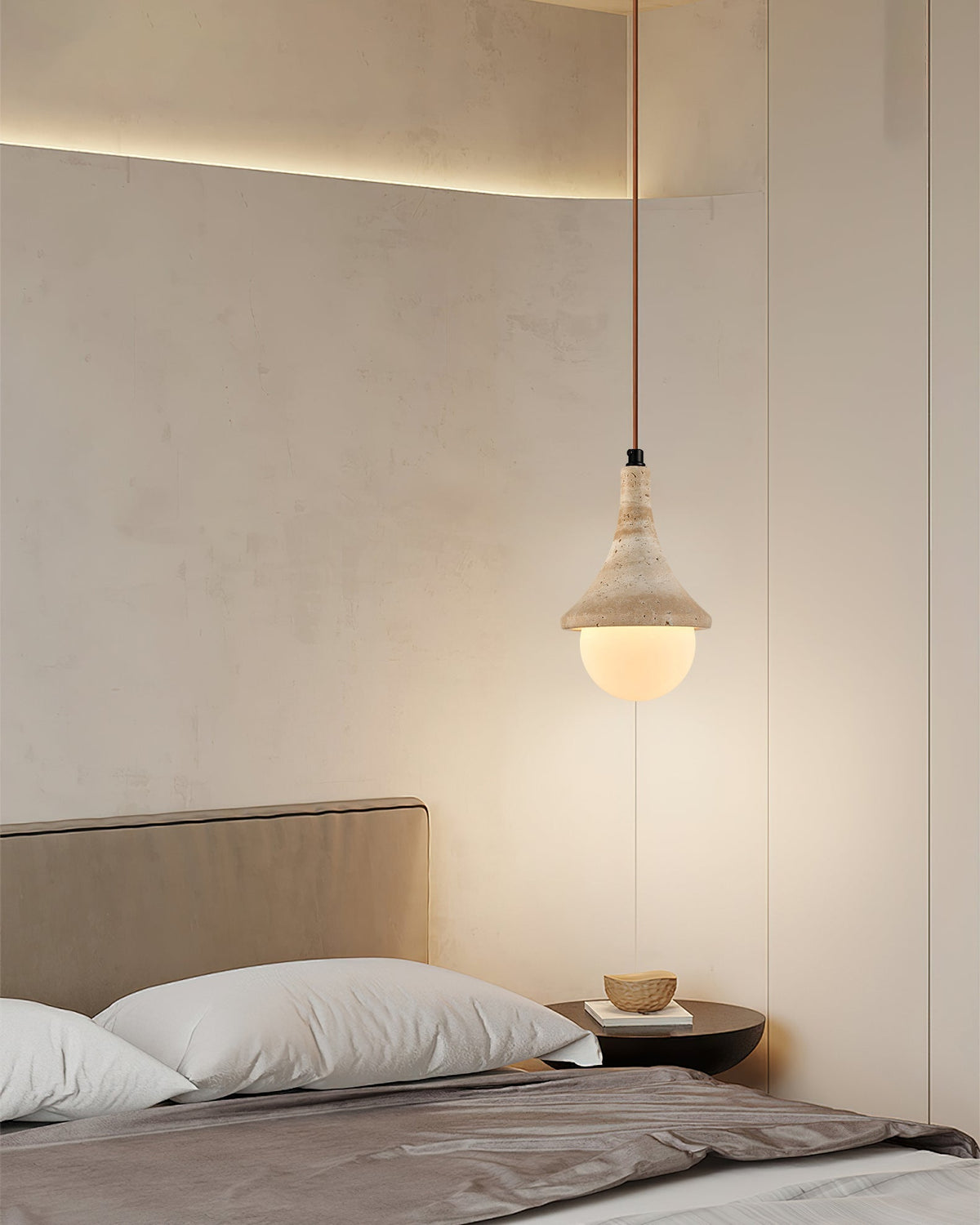Angled view of the Annadel Pendant Light, highlighting its sculptural form.