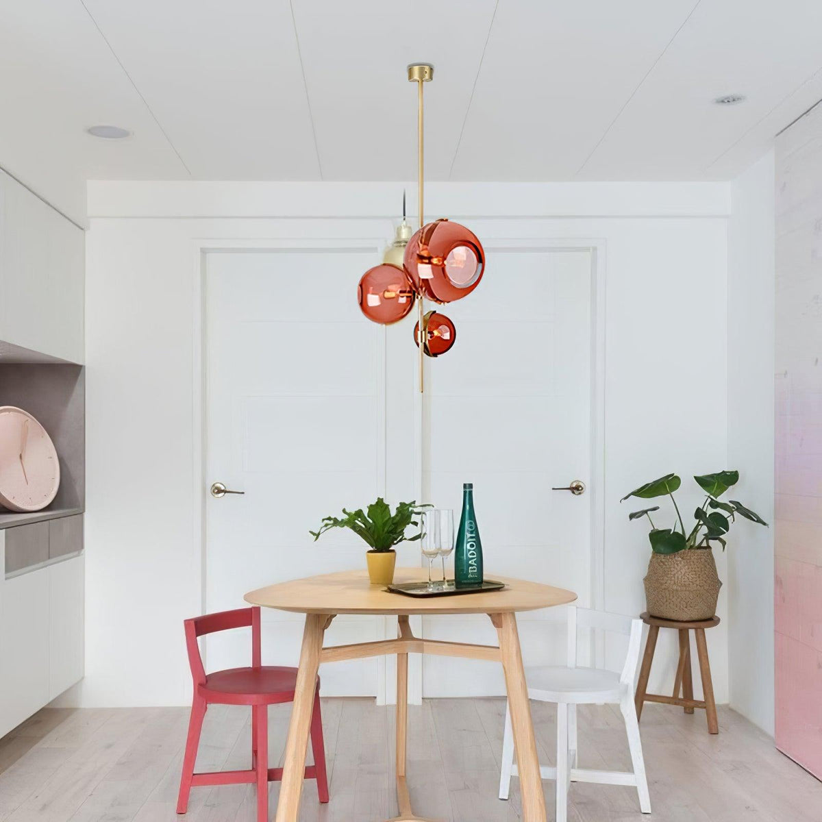 Evira Lustre Boule en Verre Ambre