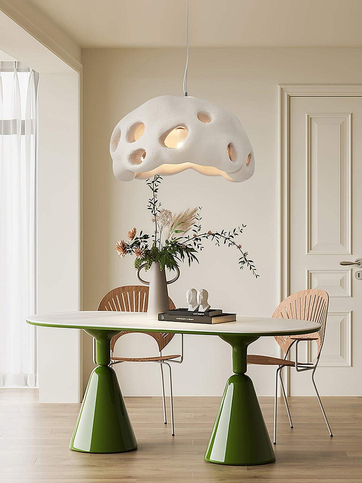 Nelelise Suspension Résine Blanche pour Salon