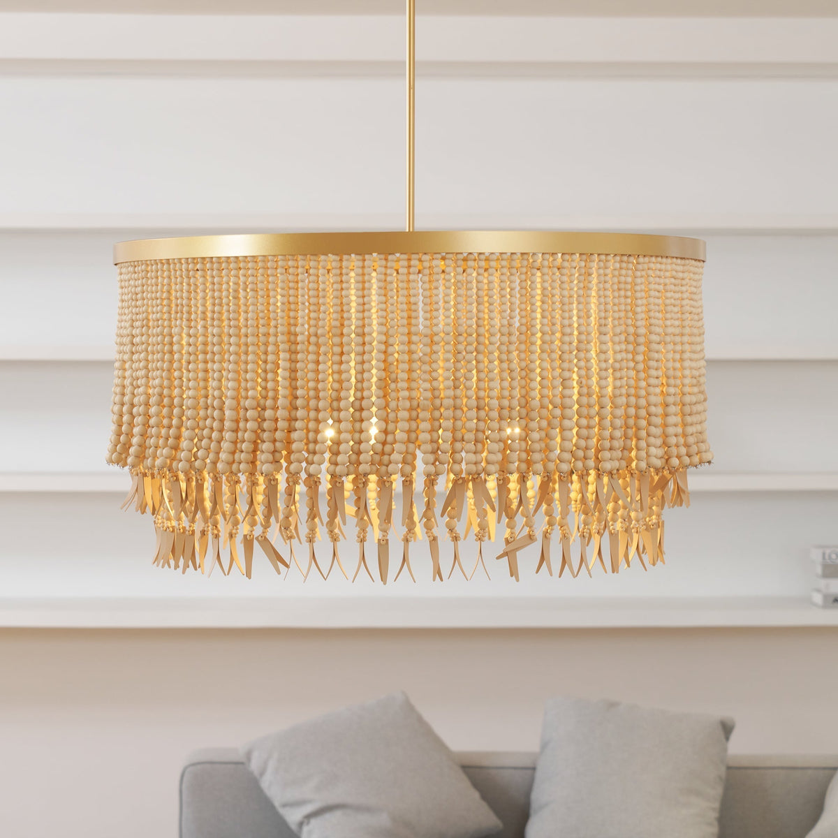 Ljomuvyn Lustre Postmoderne De Luxe En Bois Et Métal