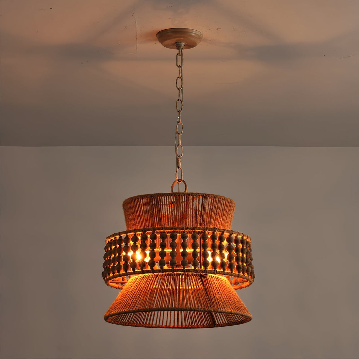 Kvennuvyi Lampe à Suspension En Métal Brun Naturel Antigua