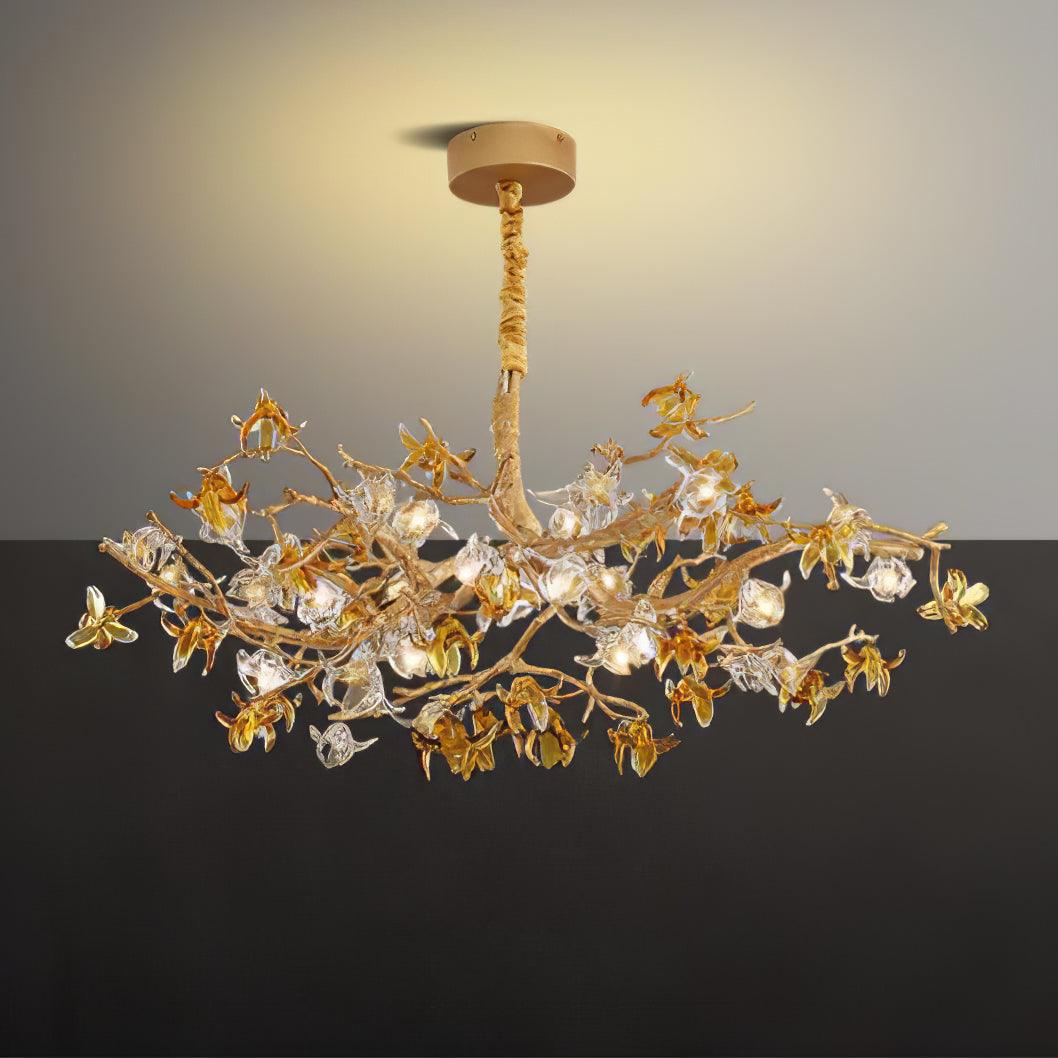 Calane Lustre Branche Laiton Cristal Luxueux