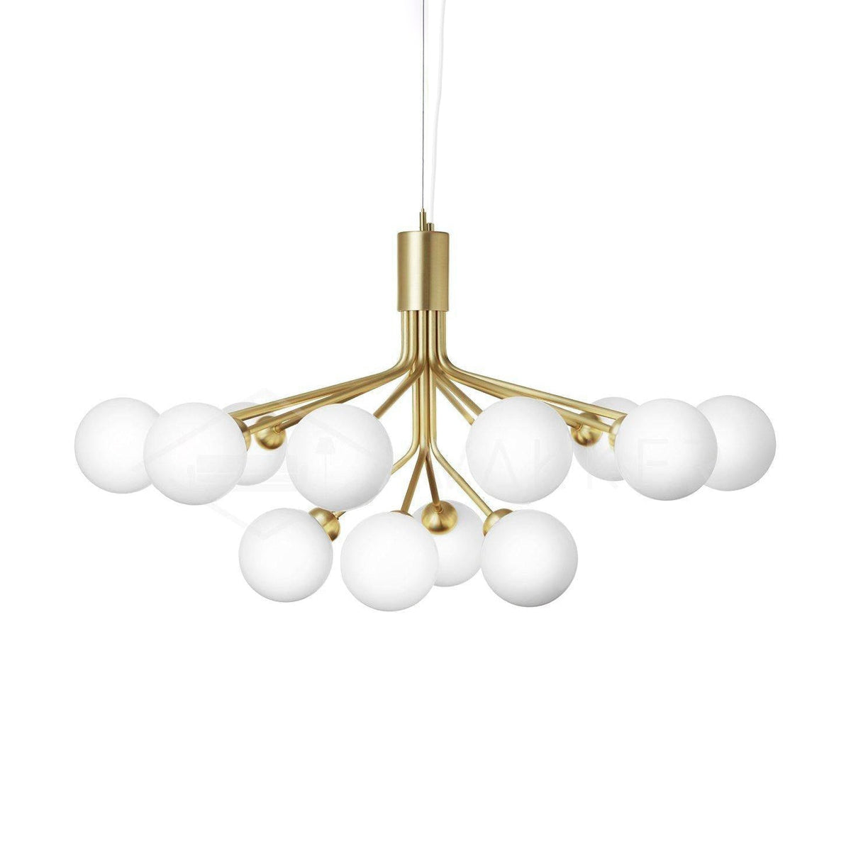 Peressa Suspension en Verre Globe Cluster Laiton