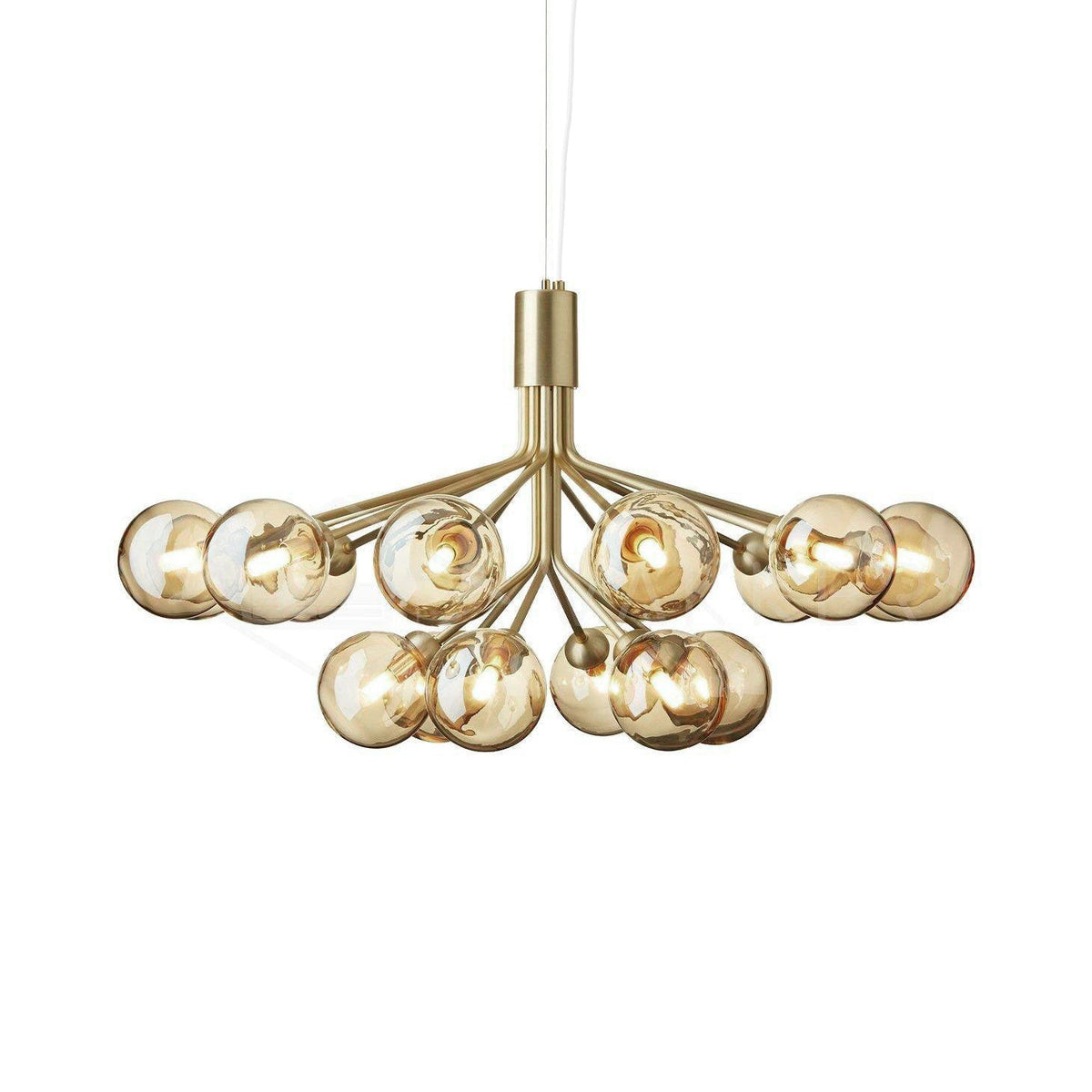 Peressa Suspension en Verre Globe Cluster Laiton
