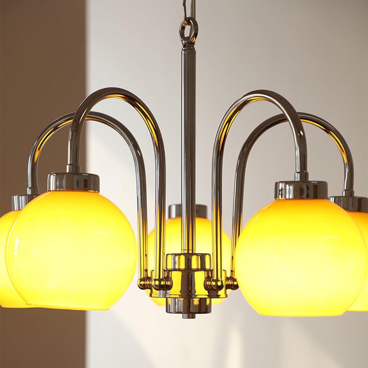Iseleya Lustre Boules en Verre Jaune