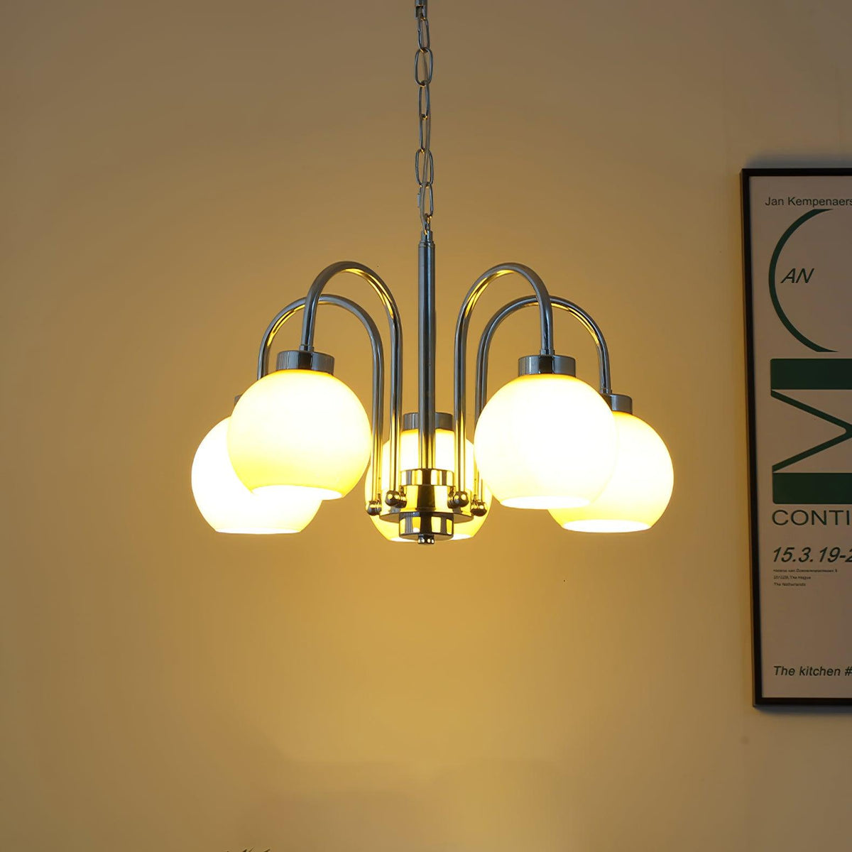 Iseleya Lustre Boules en Verre Jaune