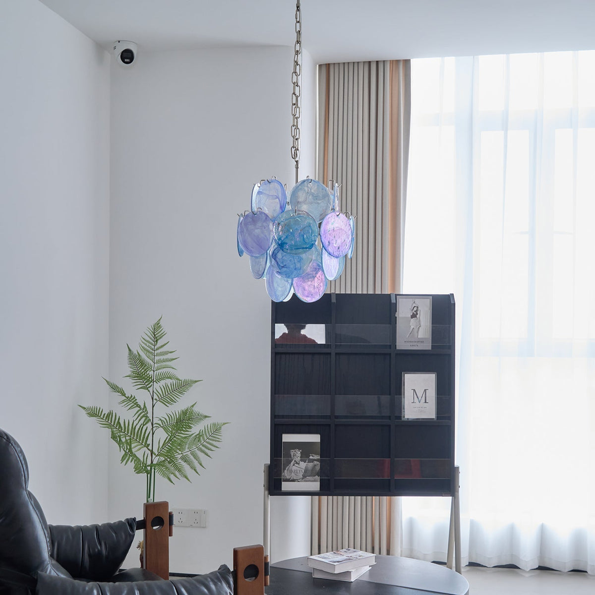Veroria Lustre Verre Murano Bleu Aqua