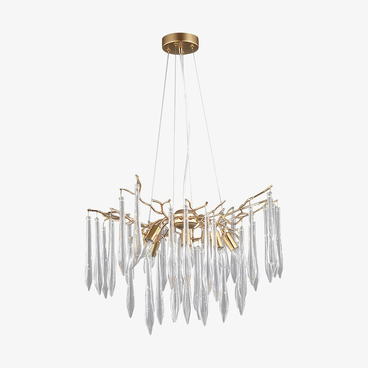 Zevivia Lustre Branches Cristal Suspension Sculpturale Artistique