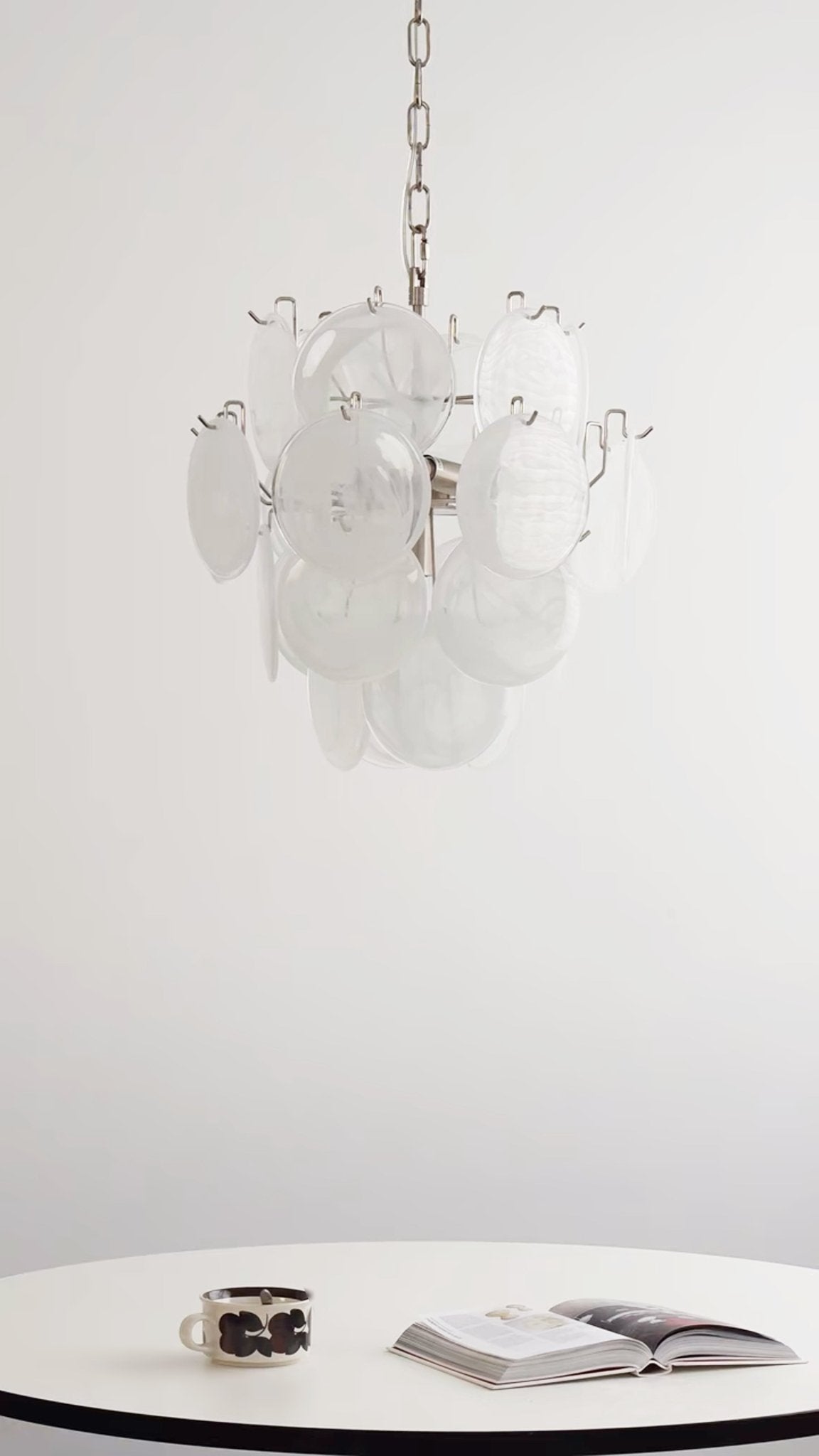 Melenna Lustre Abricot Murano Verre Disque Superposé Artistique