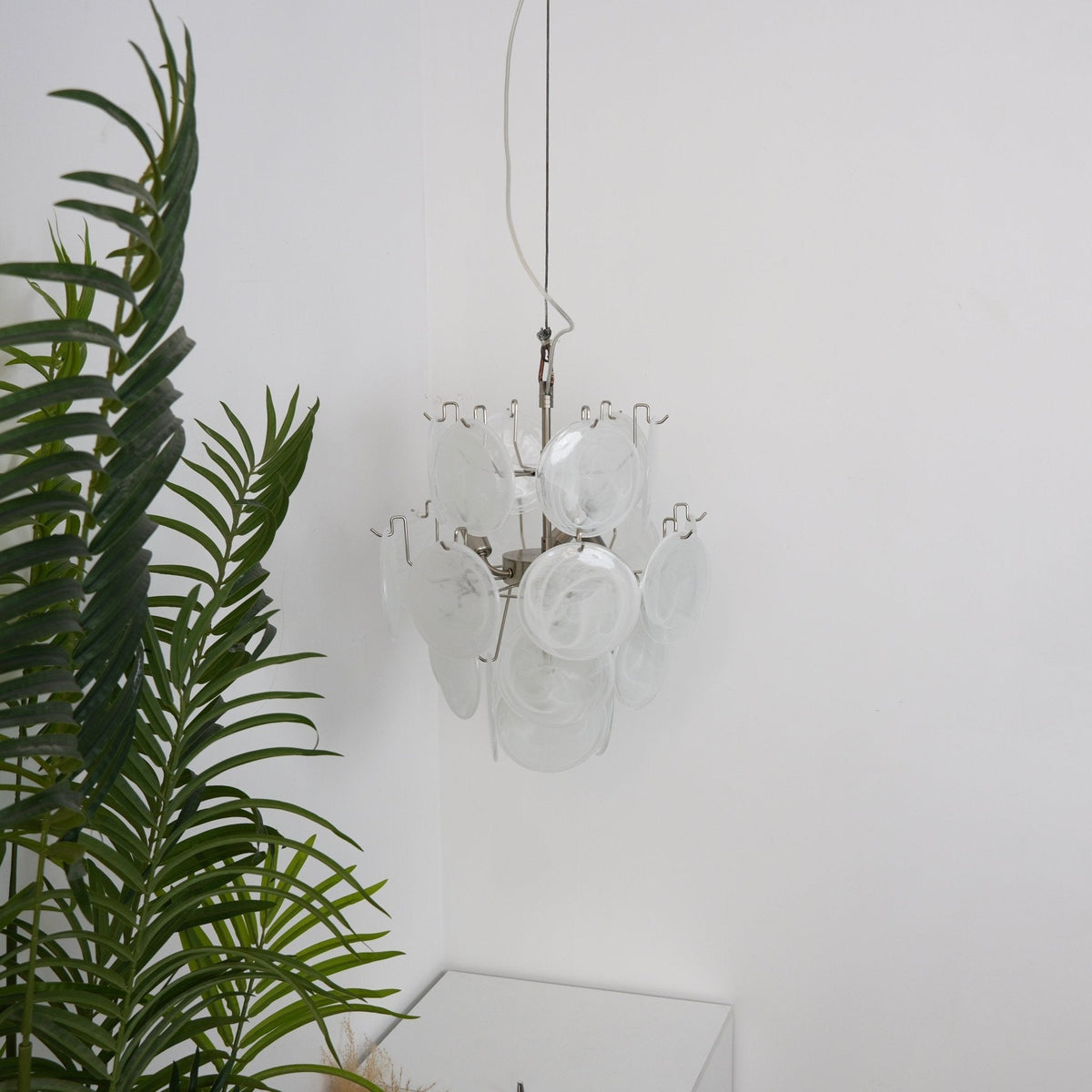 Melenna Lustre Abricot Murano Verre Disque Superposé Artistique