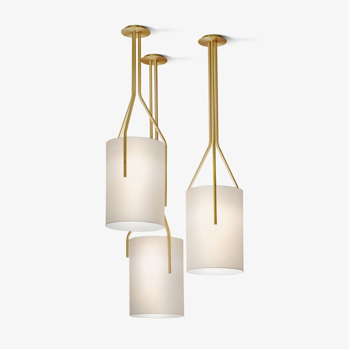 Elveira Lustre LED 3-Lumières Laiton Moderne