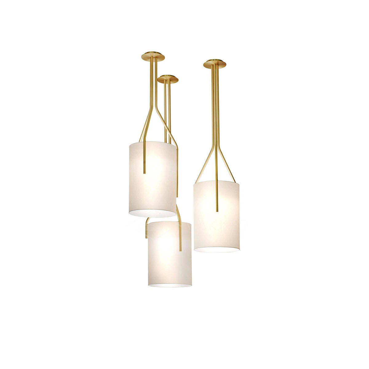 Elveira Lustre LED 3-Lumières Laiton Moderne