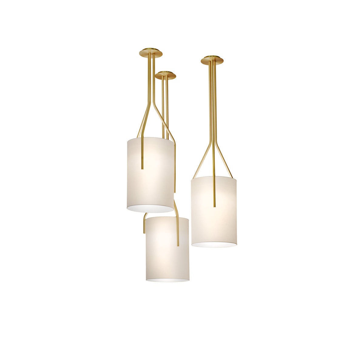 Elveira Lustre LED 3-Lumières Laiton Moderne