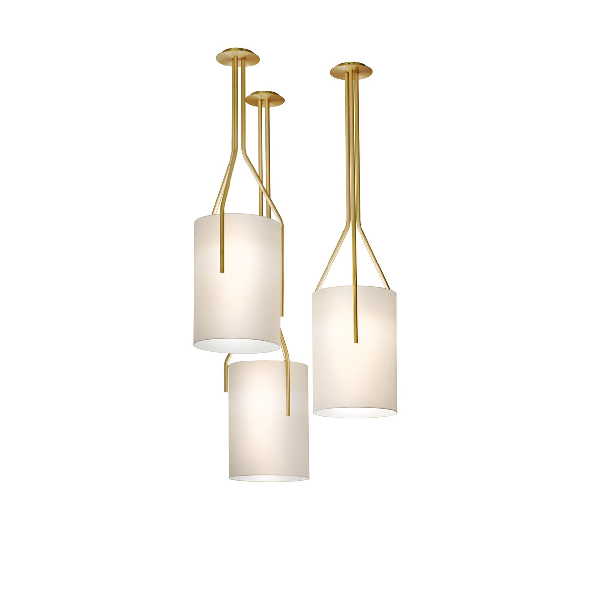 Elveira Lustre LED 3-Lumières Laiton Moderne