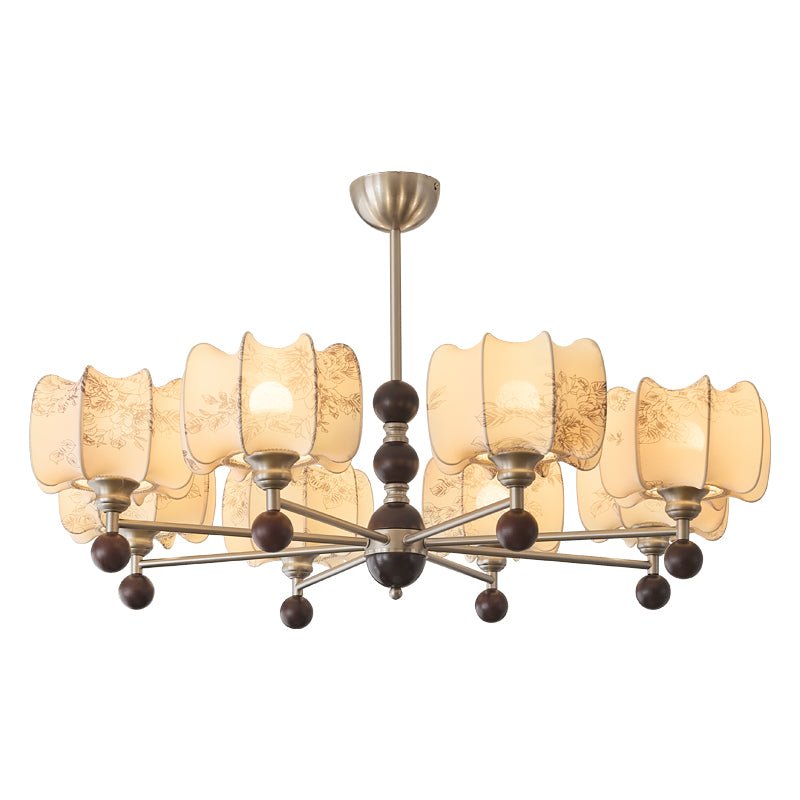 Iselelise Lustre en Bois Floral Vintage