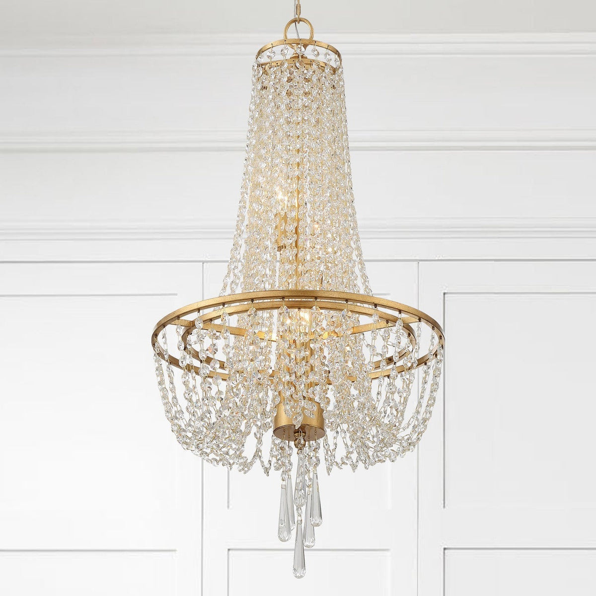 Sifuvys Lustre Métal Cristal Luxe Postmoderne