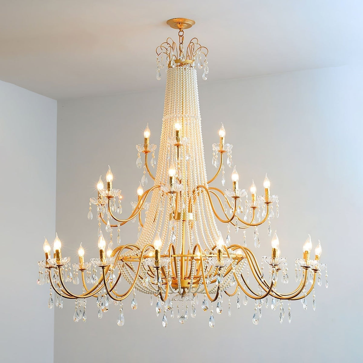 Eurvaros Lustre vintage en cristal et laiton