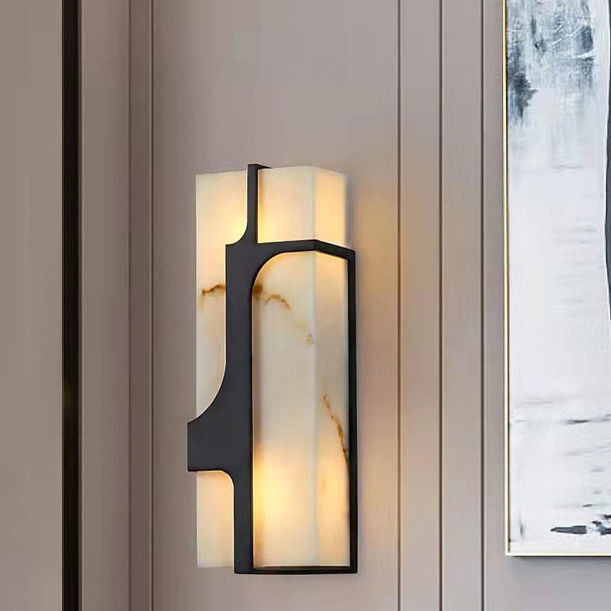 Ariel Wall Lamp Alabaster & Brass Elegance-Neutral Decor