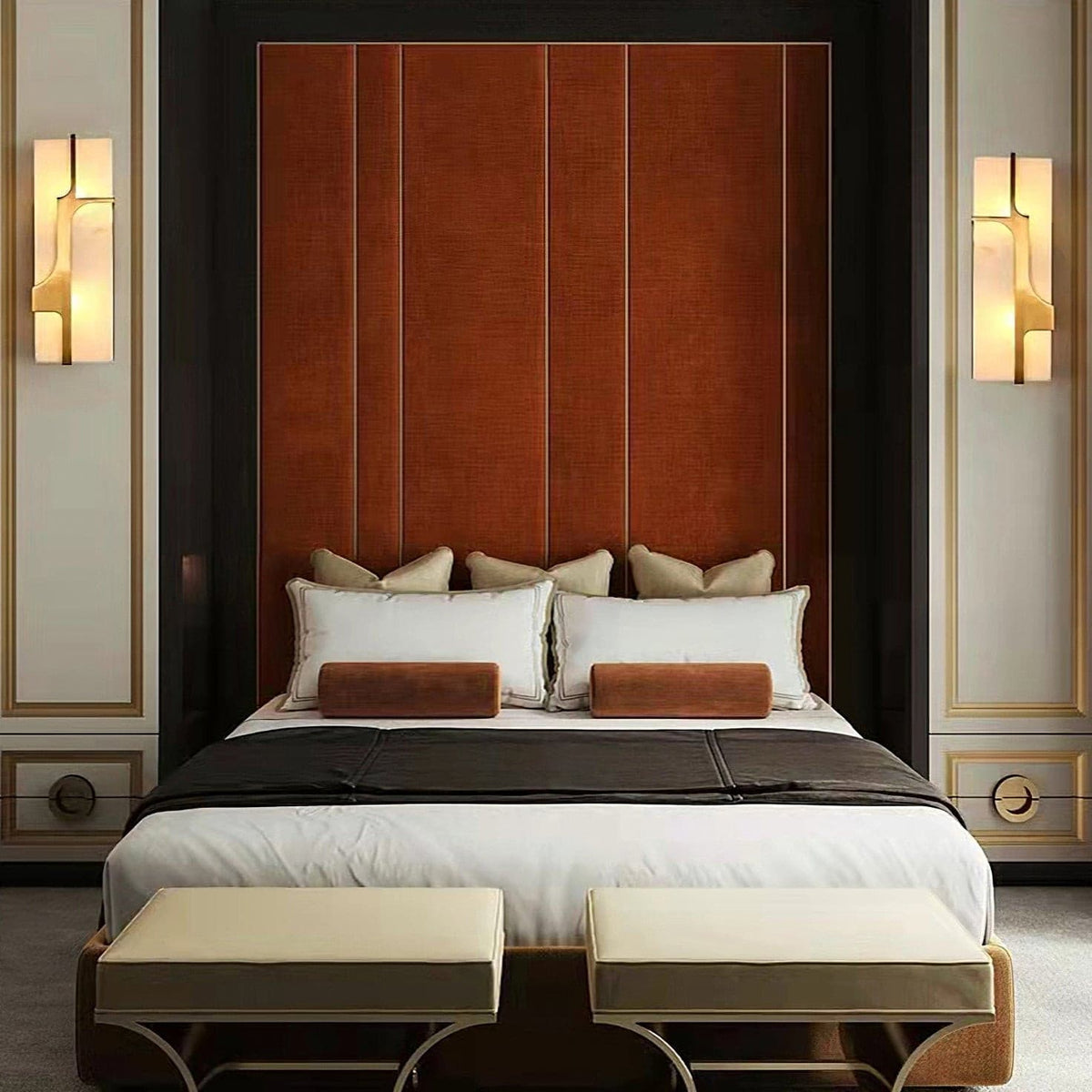 Ariel Wall Lamp Alabaster & Brass Elegance-Neutral Decor