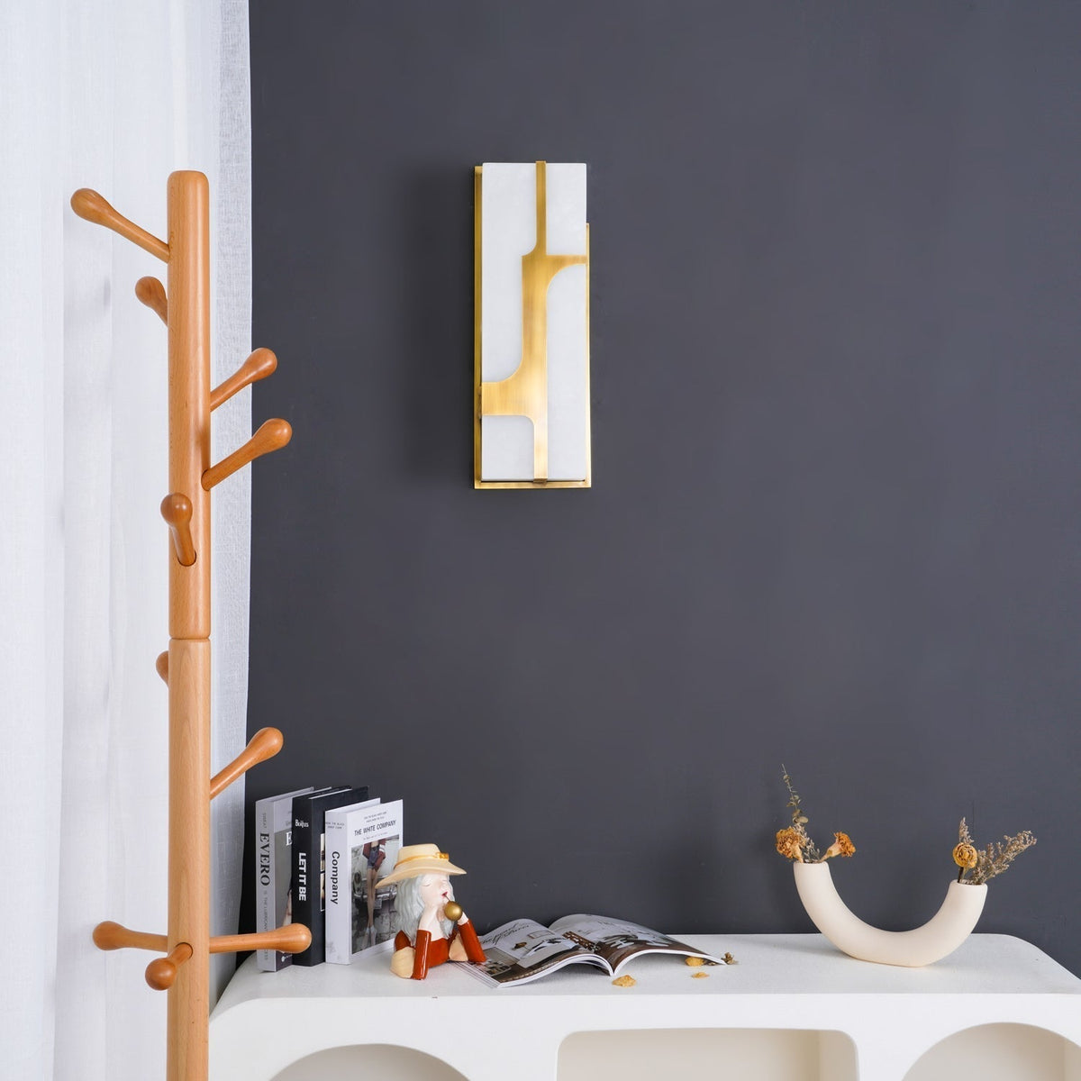 Ariel Wall Lamp Alabaster & Brass Elegance-Neutral Decor