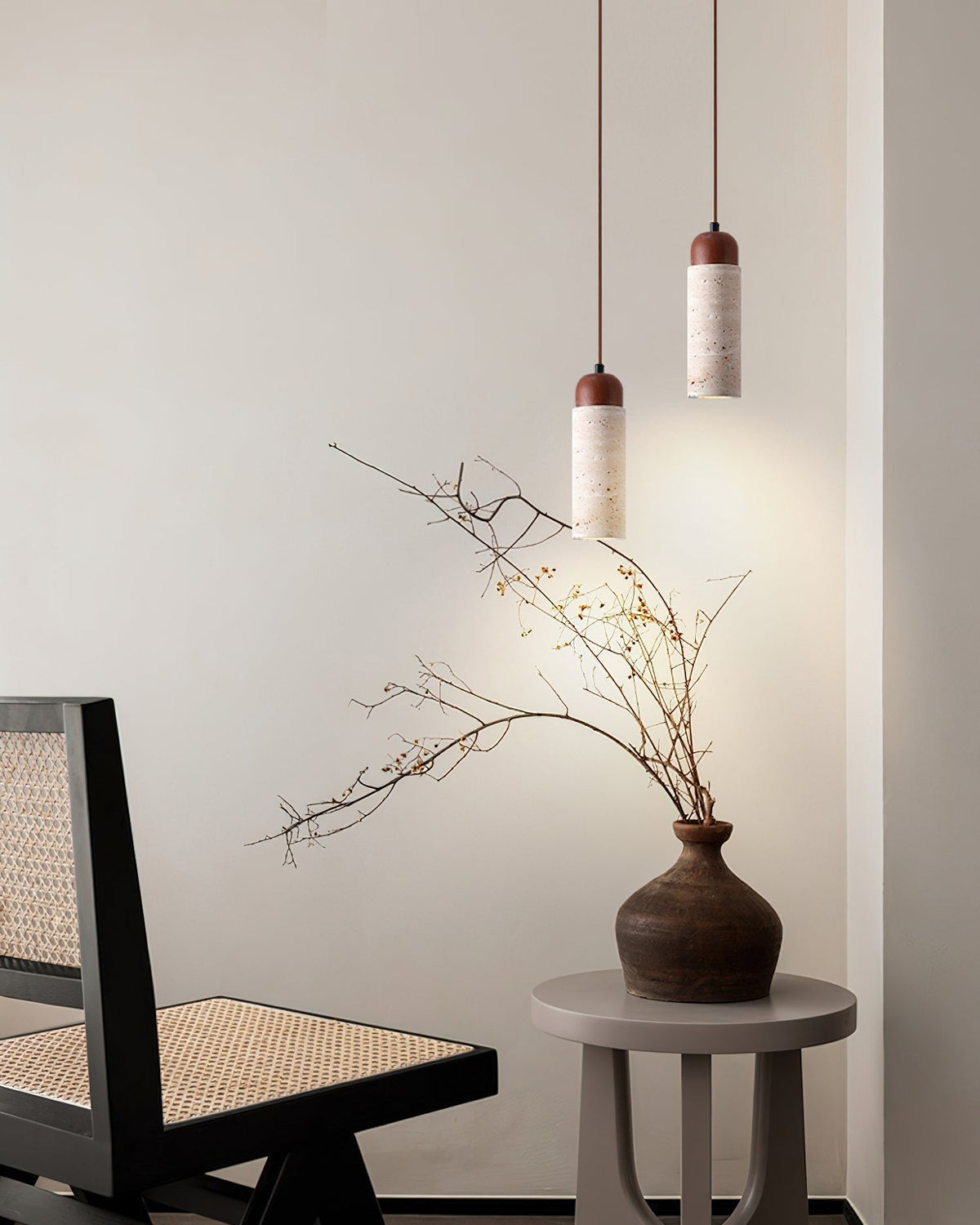 Lifestyle image of the Arlene Pendant Lamp in a contemporary living space.