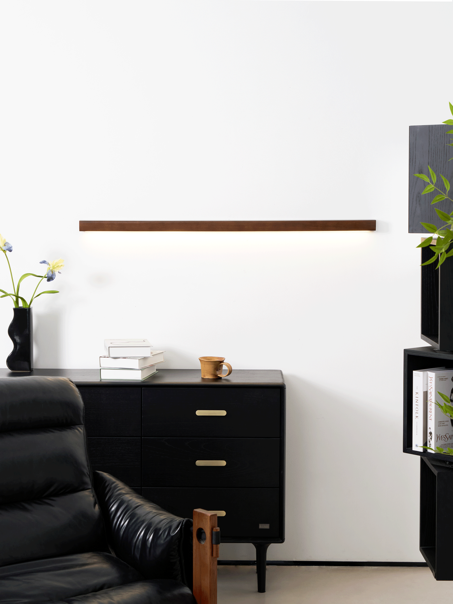 Seveny Applique Murale Linéaire Bois et LED Design Minimaliste-Cielum
