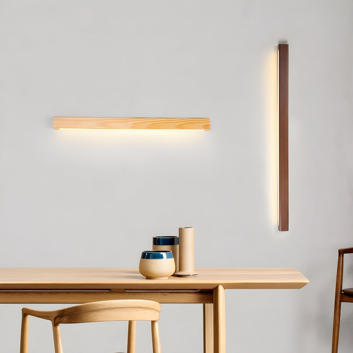 Seveny Applique Murale Linéaire Bois et LED Design Minimaliste-Cielum