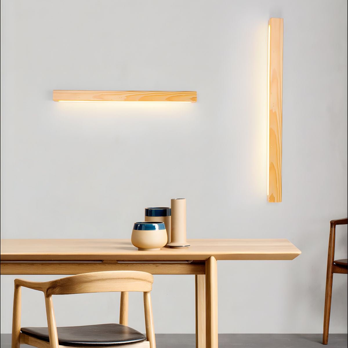 Seveny Applique Murale Linéaire Bois et LED Design Minimaliste-Cielum