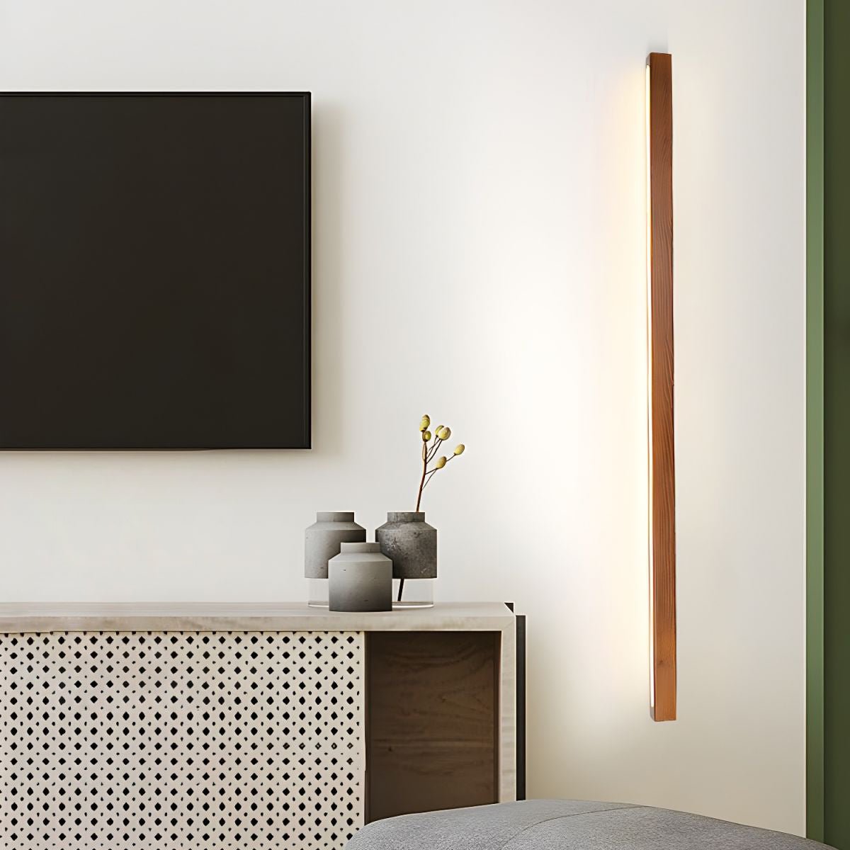 Seveny Applique Murale Linéaire Bois et LED Design Minimaliste-Cielum