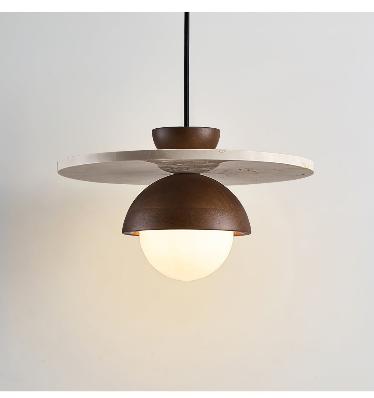 Edriel Travertin Verre Pendentif Lumière Design