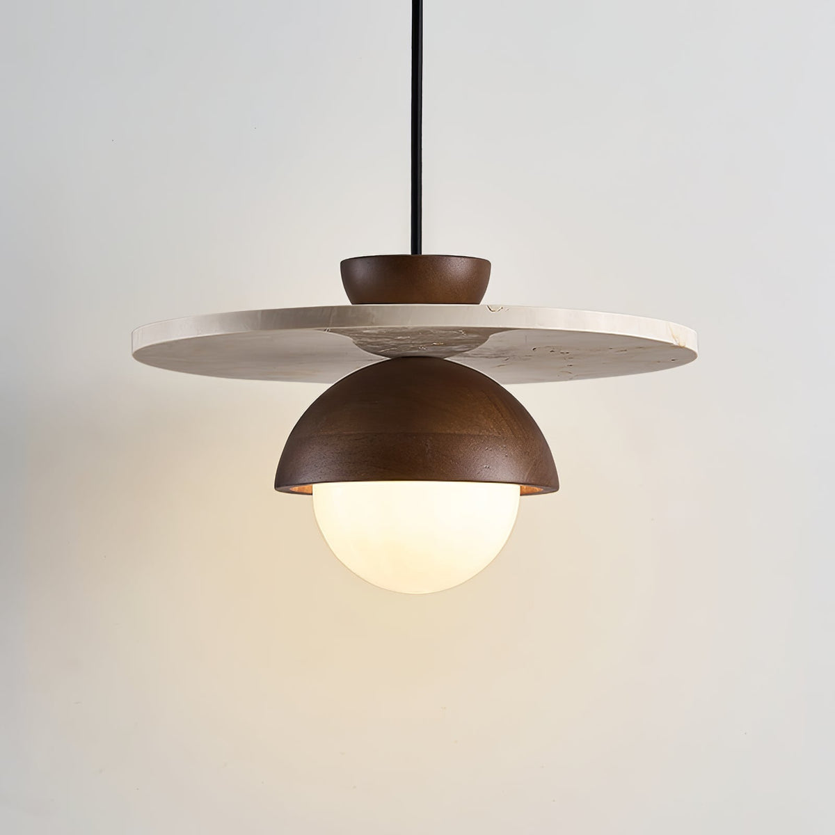 Edriel Travertin Verre Pendentif Lumière Design