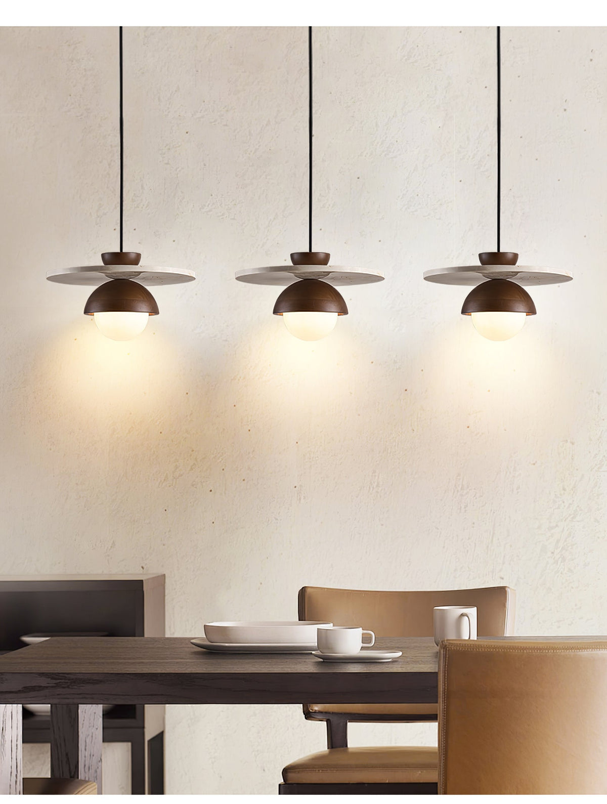 Edriel Travertin Verre Pendentif Lumière Design