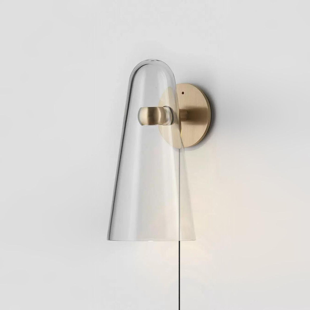 Conical Glass Plug-in Wall Lamp-Neutral Decor