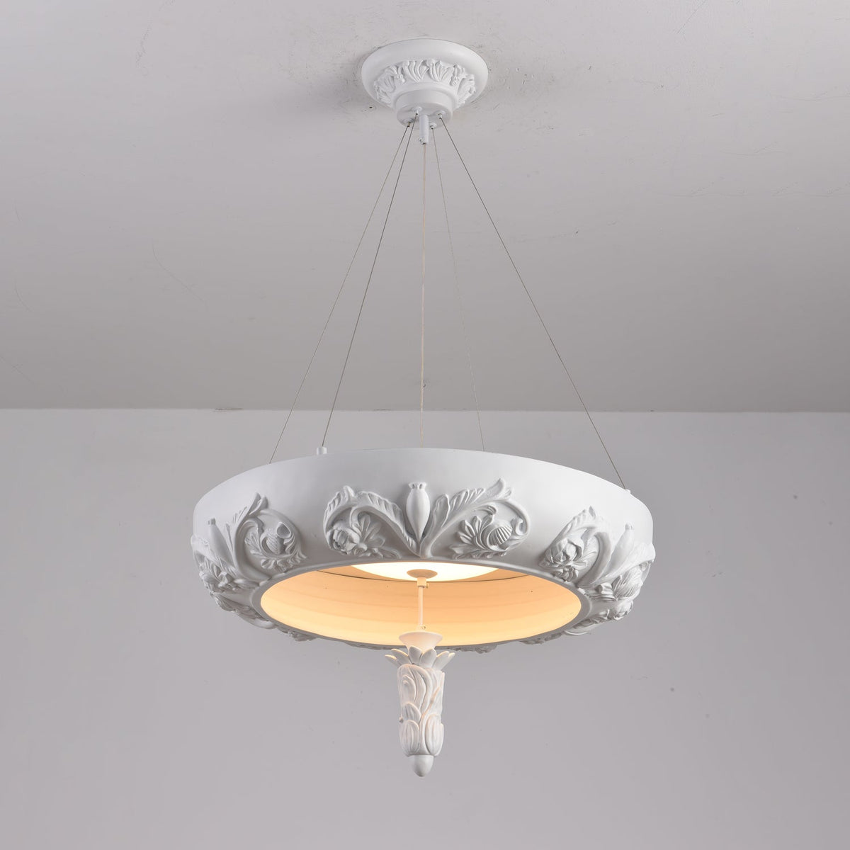 Rococo Lustre Suspension en Plâtre