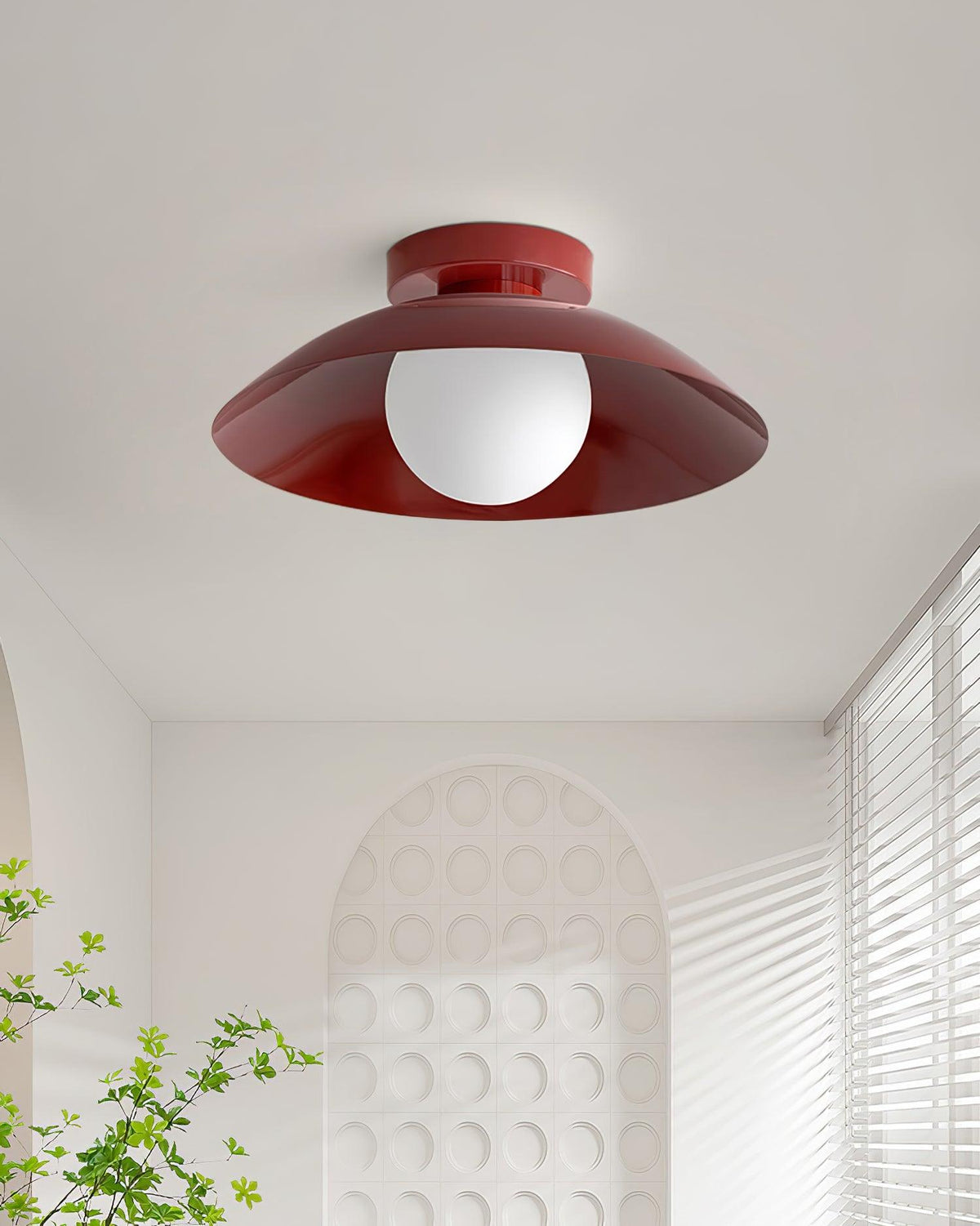 Ceiling Light in Metal Canopy and Glass with Color Options-Neutral Decor