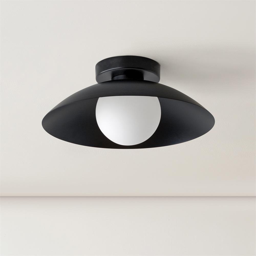 Ceiling Light in Metal Canopy and Glass with Color Options-Neutral Decor