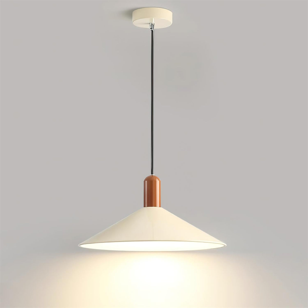 Pendant Light LED Minimalist Cone Hanging Lamp for Kitchen Dining-Neutral Decor