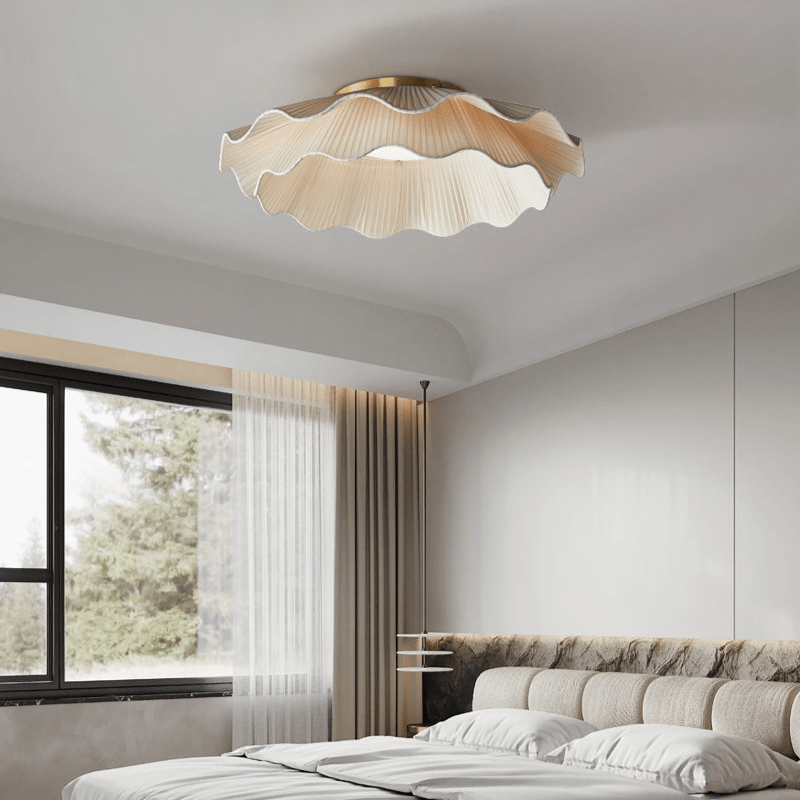 Cedeva Plafonnier en Laiton Tissu Vague Élégance Premium