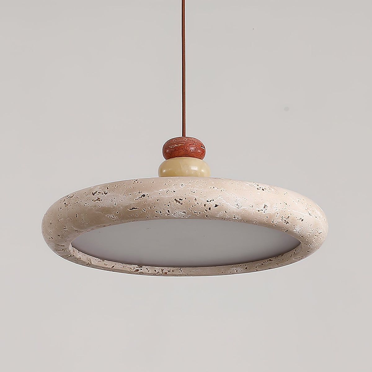 Auron Pendant Lamp Yellow travertine Marble-Neutral Decor