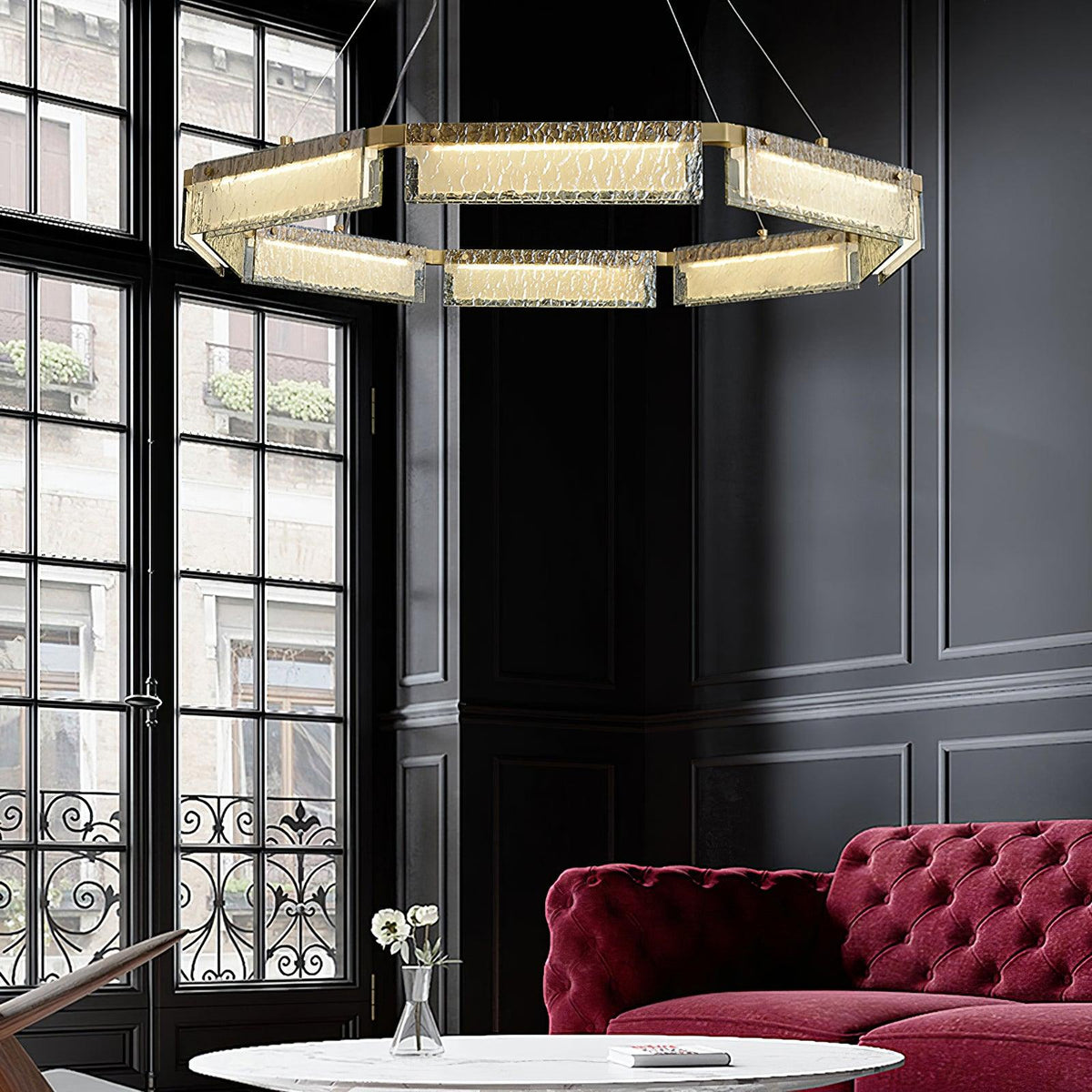 Hexa Lustre en Verre De Luxe