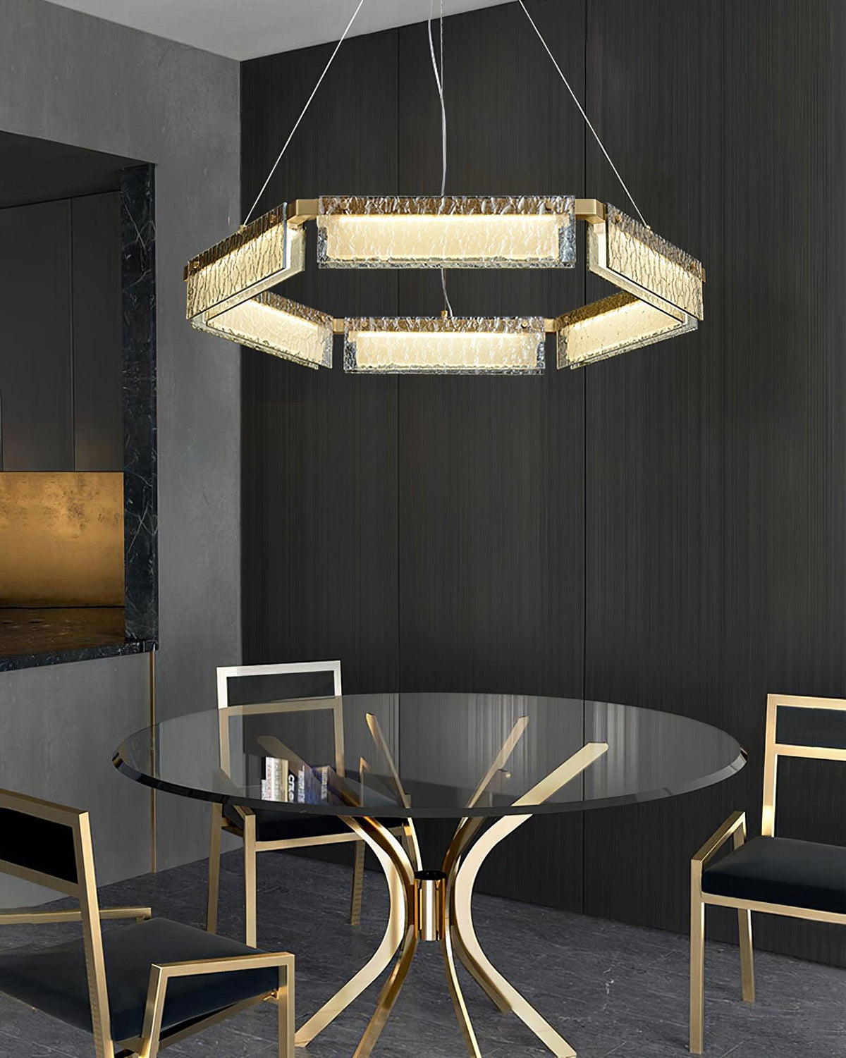 Hexa Lustre en Verre De Luxe