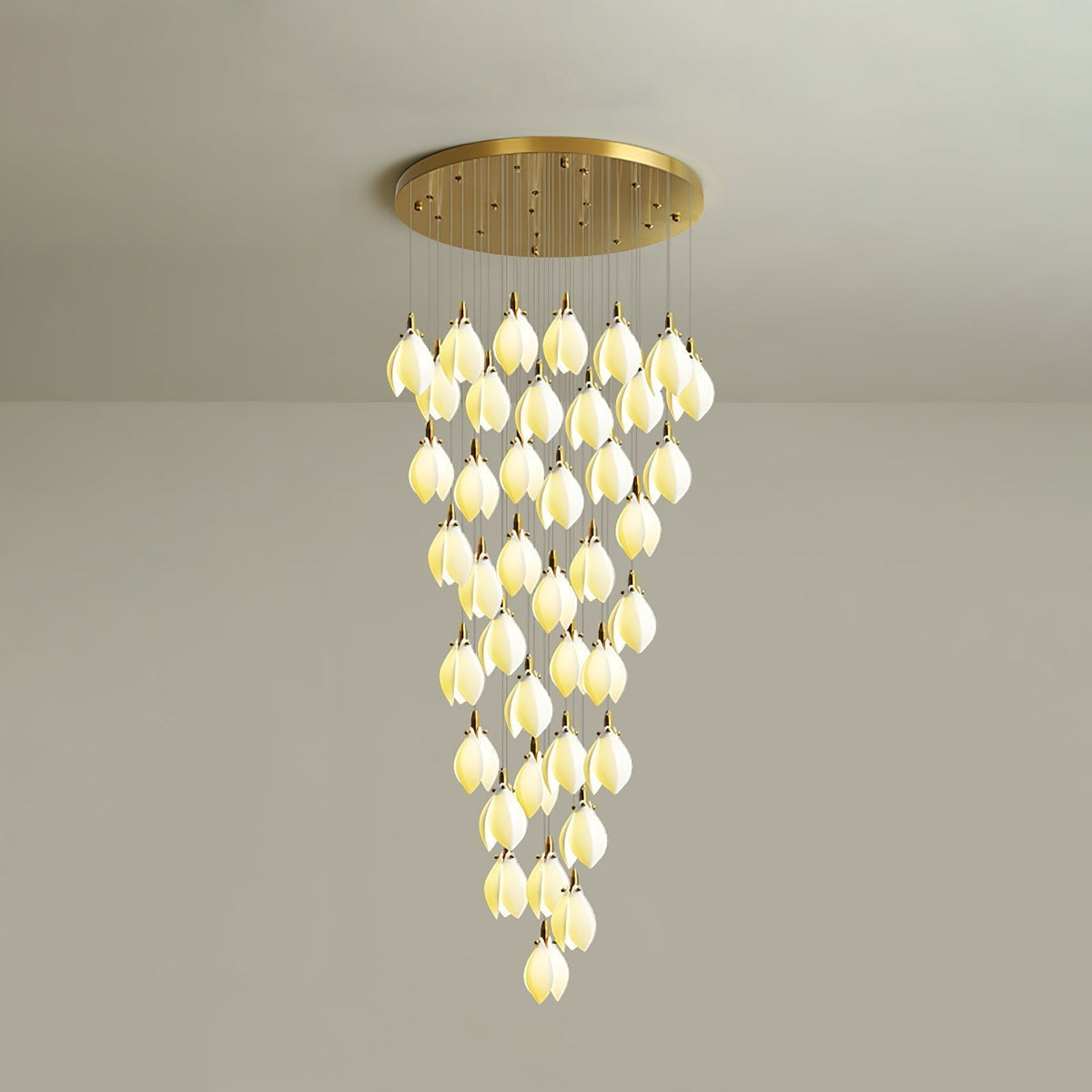 Caphayra Lustre en Céramique Florale et Laiton