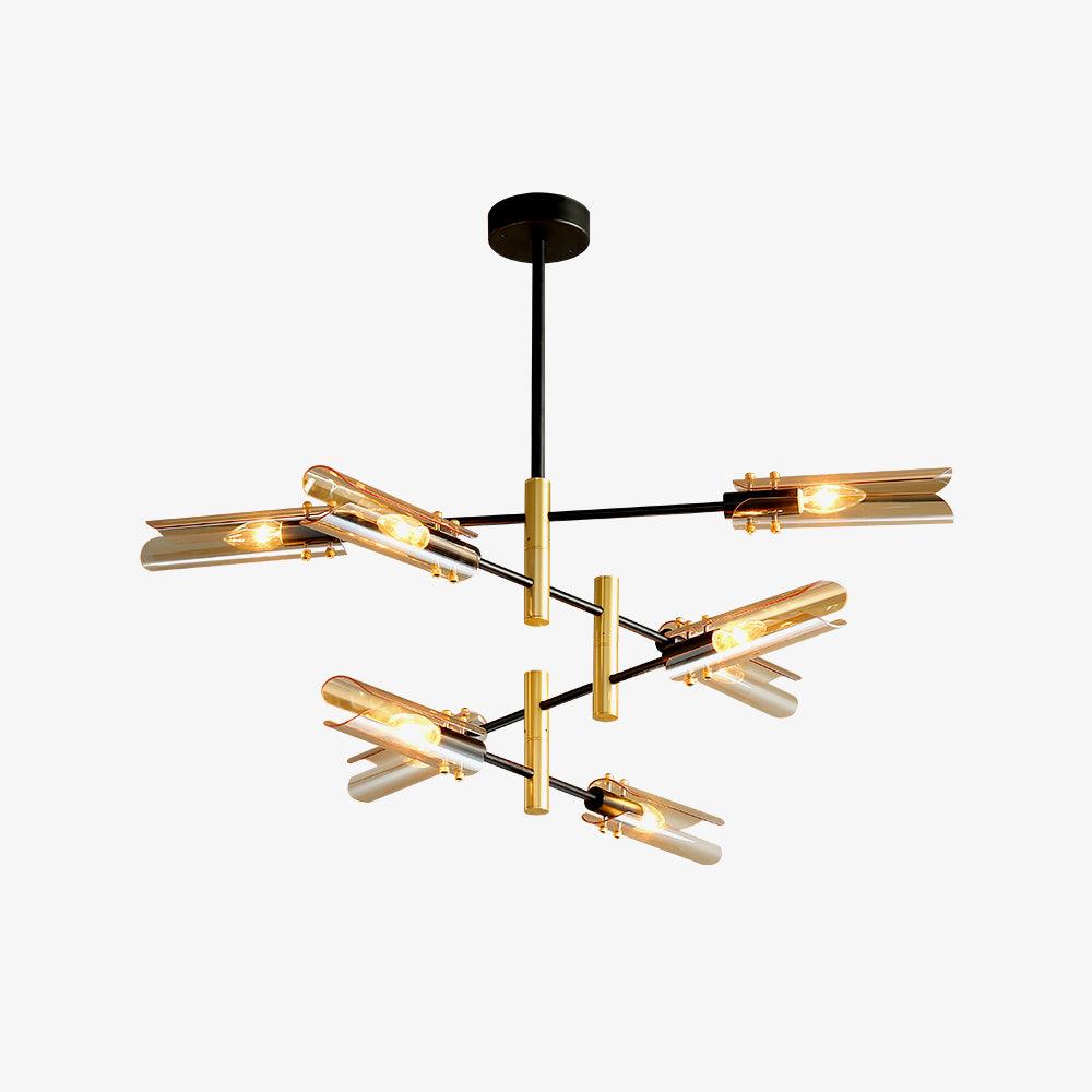 Quinius Lustre Double 6-Luminaires Moderne