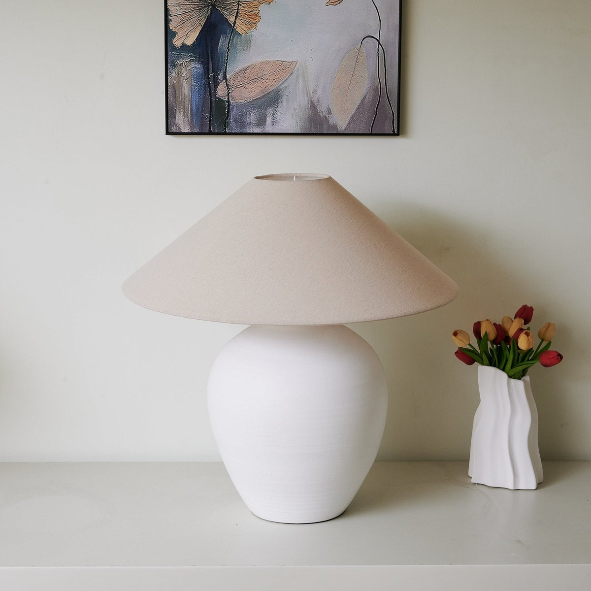 Natalie Lampe de Table Minimaliste en Céramique